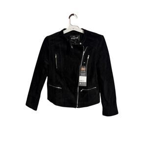 Flavor Leather Women's Black Moto Jacket - Size Medium - NWT Edgy Goth Emo Biker